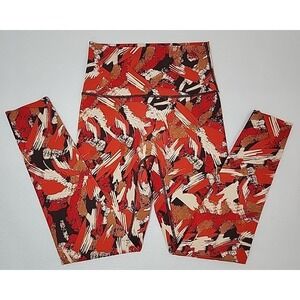 Offline by Aerie Goals 7/8 Legging Hi-Rise Orange Red Paint Women's Size S EUC